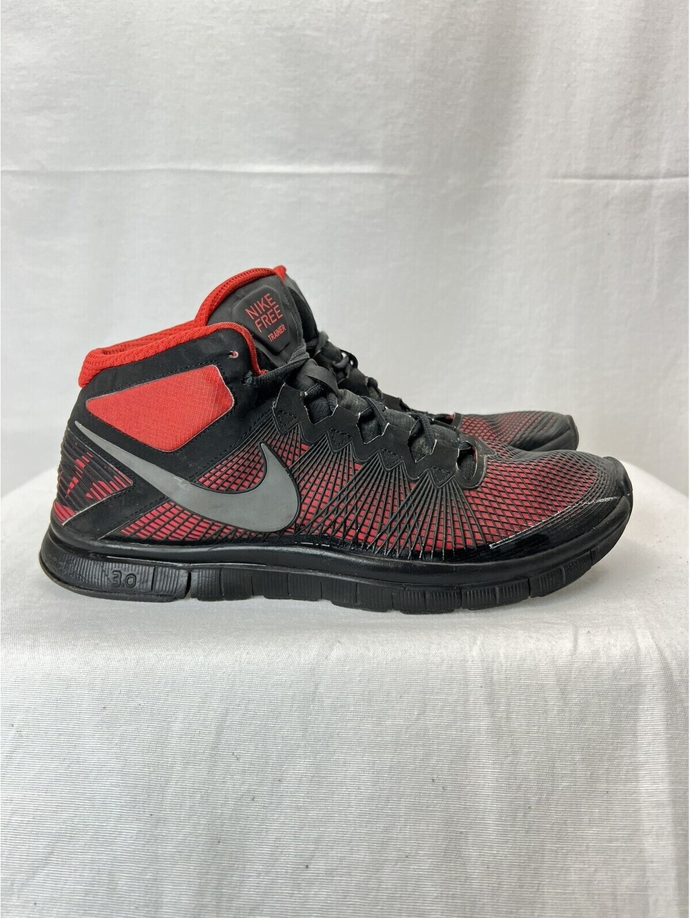 NIKE FREE Training Gym Workout Shoe Men's Sz 12.5 Sneakers Black Red 615994-600